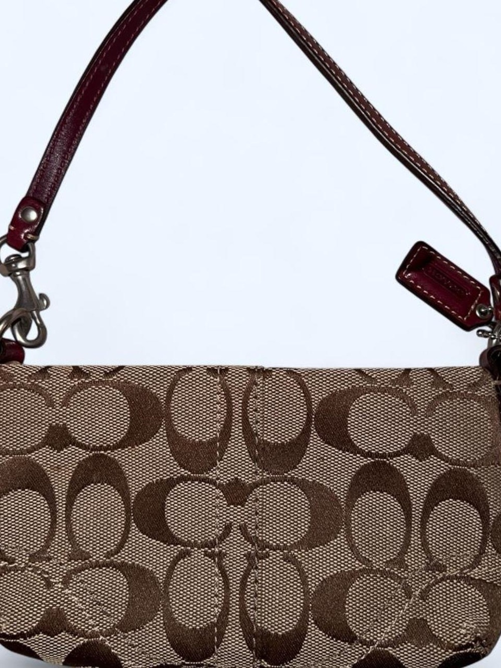 Coach Brown Signature Jacquard Shoulder Bag - Picture 5 of 5